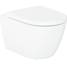 Závěsné WC ze sanitární keramiky s toaletním sedátkem, moderní design do koupelny.