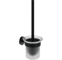 Nástěnná WC štětka ze skla a kovu s matným držákem