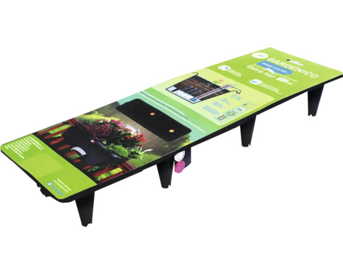 Balkonový truhlík GARDENICO Extra Flor 50 se zavlažovacím systémem na prezentačním stojanu