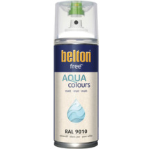 Sprejový lak Belton Free Aqua matný v čistě bílé barvě RAL 9010