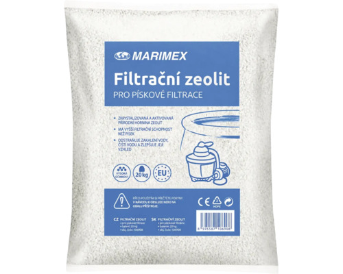 Marimex filtrační zeolit pro pískové filtrace, 20 kilogramové balení, krystalický přírodní filtrační materiál pro úpravu vody.