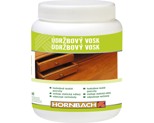 Údržbový vosk na dřevěné povrchy v plastové nádobě s logem Hornbach