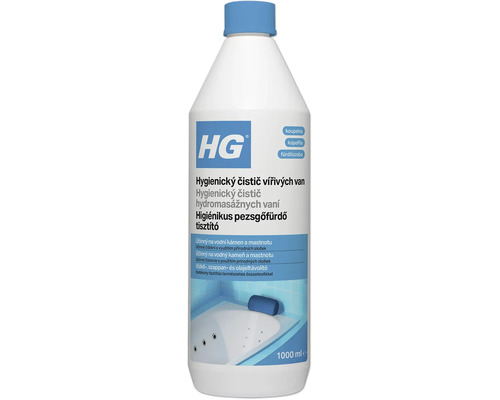HG hygienický čistič vířivých van o objemu 1000 mililitrů, účinný prostředek pro odstraňování vodního kamene a mastnoty z vířivek.