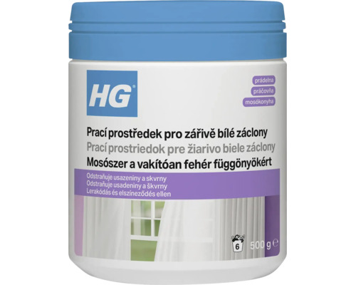 HG prací prostředek pro zářivě bílé záclony v balení 500 gramů