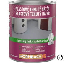 Plastový tekutý nátěr v plechovce od Hornbachu pro povrchovou úpravu podlah (Image AI modified or generated)