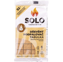 Balení dřevěných podpalovačů SOLO ve formě tabulky s 32 kusy pro krby, grily a kamna.