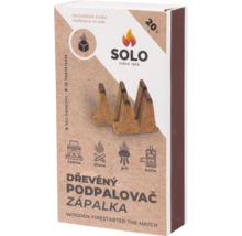 Dřevěný podpalovač SOLO v balení po 20 kusech pro krby, kamna, grily a kotle.