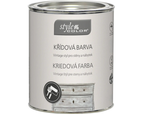 Plechovka s křídovou barvou Style Color pro stěny a nábytek ve vintage stylu.