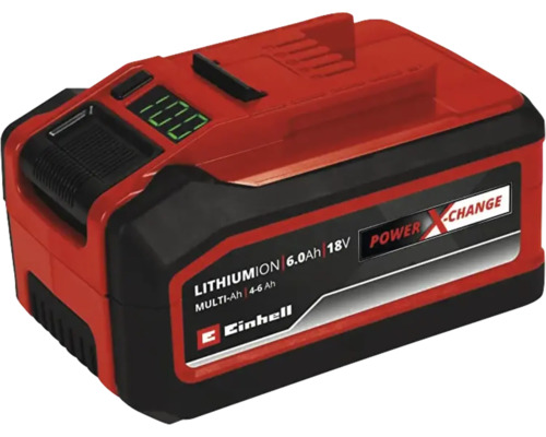Akumulátor Einhell Power X Change 18 Volt Lithium Ion s kapacitou 6 Amperehodin a indikátorem stavu nabití