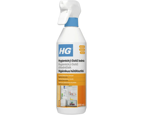 HG hygienický čistič lednic v rozprašovači o objemu 500 mililitrů pro efektivní čištění a údržbu chladniček.