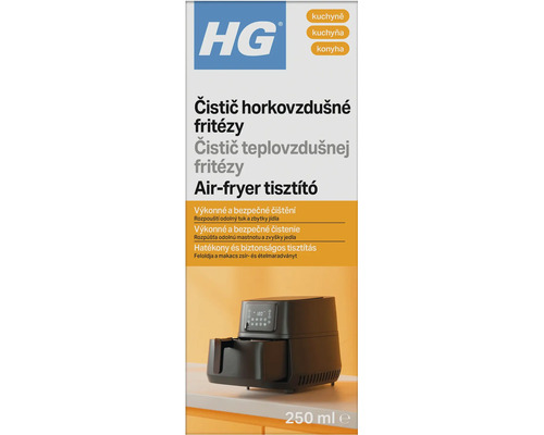 HG Čistič horkovzdušné fritézy 250 mililitrů pro účinné a bezpečné odstranění mastnoty a zbytků jídla.