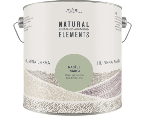 Plechovka hliněné barvy Stylecolor Natural Elements v šalvějově zeleném odstínu s madlem.