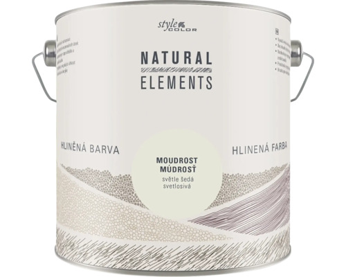 Kbelík s hliněnou barvou StyleColor Natural Elements v odstínu Moudrost světle šedá pro interiérové malování stěn.