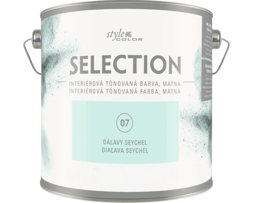 Matná interiérová barva Style Color Selection v odstínu Dálavy Seychel, 07, v plechovce s držadlem.