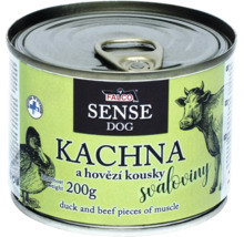 Falco Sense Dog konzerva pro psy s kachnou a hovězími kousky 200 gramů