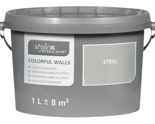 Kbelík tónované barvy na stěny Style Color Colorful Walls v odstínu Steel 1 litr