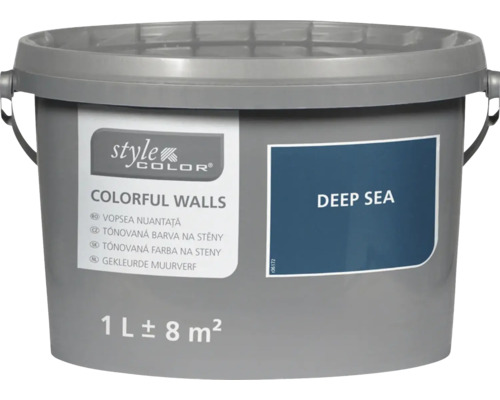 Kbelík tónované barvy na stěny StyleColor Colorful Walls Deep Sea 1 litr