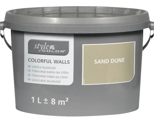 Kbelík tónované barvy na stěny Style Color Colorful Walls v odstínu Sand Dune s obsahem jednoho litru pro zhruba osm metrů čtverečních plochy