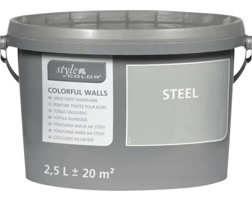 Kbelík StyleColor nástěnná barva odstín Steel 2,5 litru pro 20 metrů čtverečních