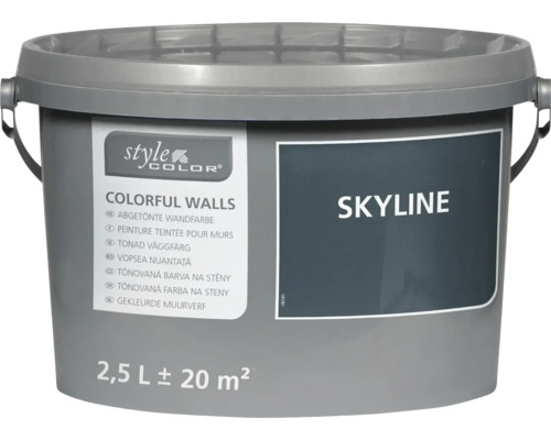 Tónovaná barva na stěny StyleColor Skyline v kbelíku o objemu 2,5 litru pro 20 metrů čtverečních plochy.