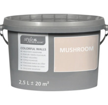 Plastový kbelík s 2,5 litry nástěnné barvy Style Color v odstínu Mushroom na 20 metrů čtverečních