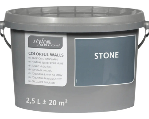Kbelík tónované barvy na stěny Style Color Colorful Walls odstín Stone, objem 2,5 litru pro přibližně 20 metrů čtverečních.