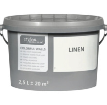 Kbelík tónované barvy na stěny Style Color odstín Linen o objemu 2,5 litru pro přibližně 20 metrů čtverečních plochy.
