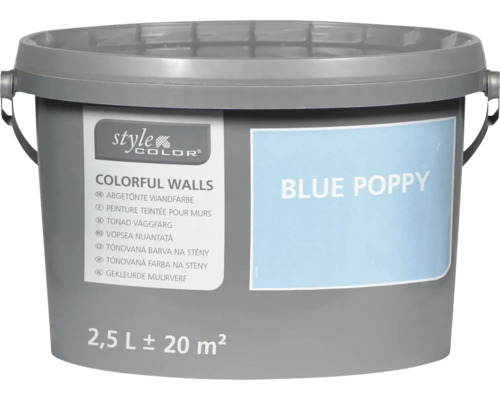 Tónovaná barva na stěny Style Color Colorful Walls v kbelíku 2,5 litru Blue Poppy