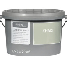 Nátěrová barva na stěny StyleColor Colorful Walls v kbelíku o objemu 2,5 litru v khaki barvě