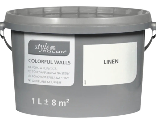 Kbelík tónované barvy na stěny StyleColor Colorful Walls v odstínu lněná s objemem jeden litr pro cca osm metrů čtverečních