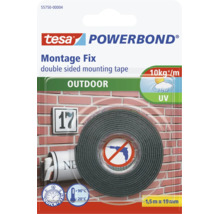 Montážní páska Tesa Powerbond pro venkovní použití, oboustranná lepicí páska odolná proti povětrnostním vlivům, 1,5 metru krát 19 milimetrů.
