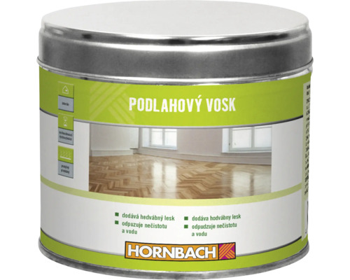 Dóza s podlahovým voskem pro interiéry pro hedvábný lesk, odpuzuje vodu a nečistoty, s logem Hornbach