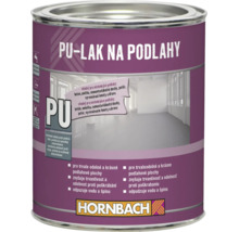 Plechovka polyuretanového laku na podlahy pro trvanlivé a odolné povrchy. Logo HORNBACH.