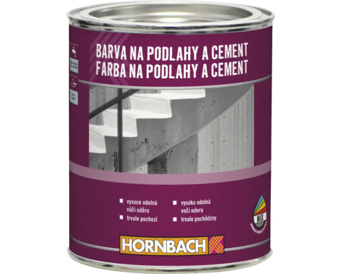 Plechovka barvy na podlahy a cement Hornbach pro nátěry betonových povrchů s logem Hornbach