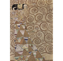 Nástěnná dekorace umělecký tisk Gustav Klimt Očekávání s ornamentálními spirálovými vzory