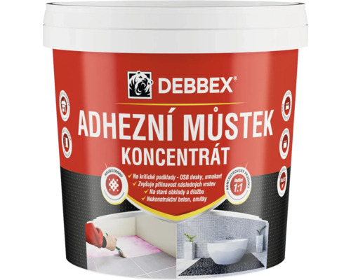 Vědro Debbex adhezní můstek koncentrát pro úpravu podkladů před pokládkou dlažby.