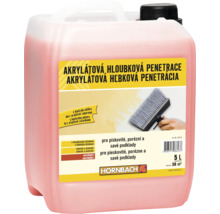 Kanystr s akrylátovou hloubkovou penetrací pro savé podklady, 5 litrů na 30 metrů čtverečních, včetně loga Hornbach.