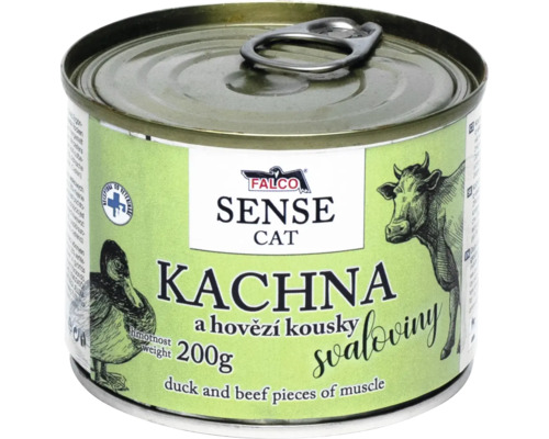 Konzerva pro kočky Falco Sense Cat kachna a hovězí 200 gramů