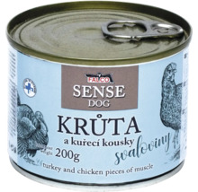 Dóza 200 gramů Falco Sense Dog mokré krmivo s krůtím a kuřecím masem