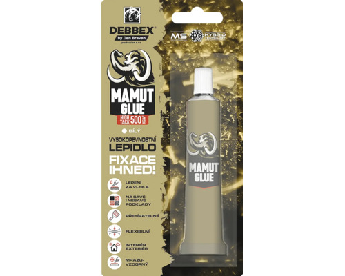 Vysokopevnostni lepidlo Debbex Mamut Glue v tube pro lepeni v interieru a exterieru na save i nesave podklady