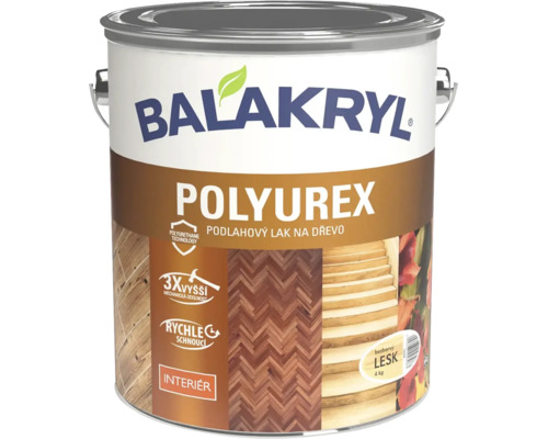 Balakryl Polyurex podlahový lak na dřevo lesklý 4 kilogramy pro interiér