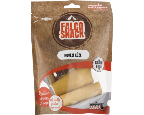 Falco Snack hovězí kůže pamlsek pro psy v uzavíratelném sáčku bez obilovin