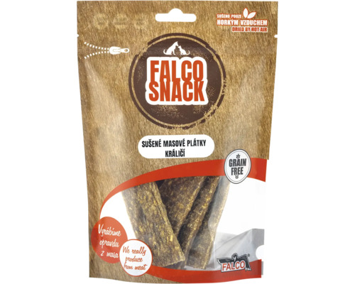 Falco Snack sušené masové plátky králičí pro psy a kočky jako bezobilný pamlsek v sáčku