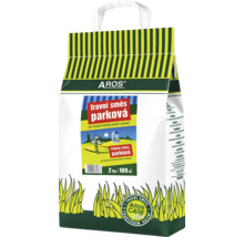 Travní směs AROS parková, balení 2 kg na 100 metrů čtverečních, určeno pro okrasné trávníky v parcích a zahradách.