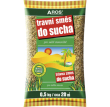 Travní směs AROS do sucha pro sušší stanoviště, balení 0,5 kilogramu pro přibližně 20 metrů čtverečních.