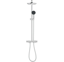 Sprchový systém Grohe s termostatickou baterií, hlavovou a ruční sprchou pro montáž na stěnu v koupelně.