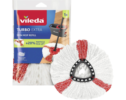 Vileda Turbo Extra náhradní návlek na mop z mikrovlákna kulatého tvaru s trojúhelníkovým úchytem