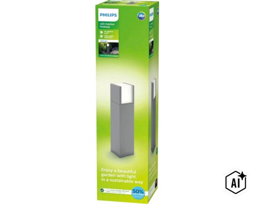 Venkovní LED svítidlo Philips Arbour z hliníku na zahradu v balení. (Image AI modified or generated)