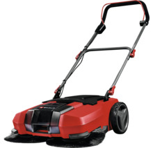 Akumulátorový zametací stroj Einhell se dvěma bočními kartáči a ergonomickou rukojetí pro čištění chodníků a příjezdových cest.
