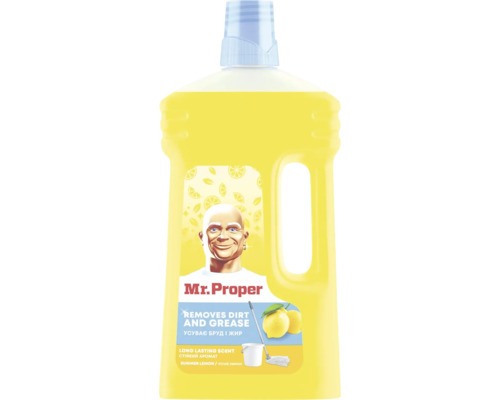 Univerzalni cistic Mr. Proper Letni citron v plastove lahvi s drzadlem pro odstraneni necistot a mastnoty